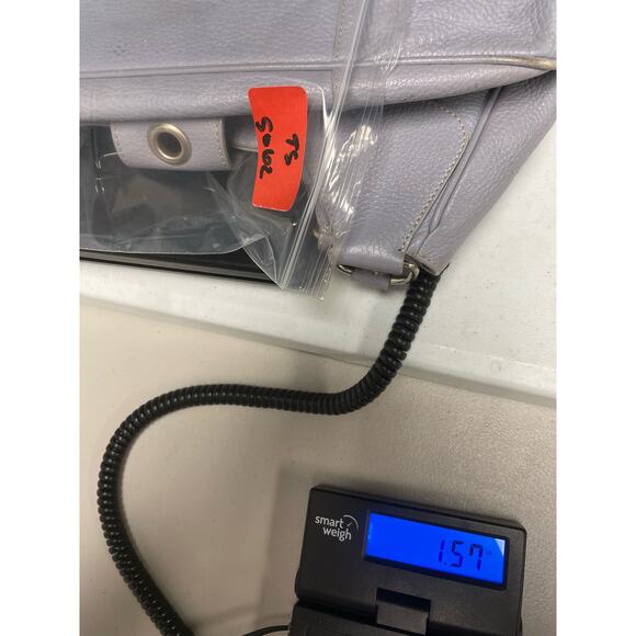 PRADA Vitello Daino Moon Shoulder Bag Purse Buckle Small Leather Purple Blue - Picture 14 of 14